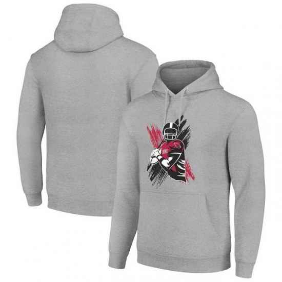 Men Starter Heather Gray Arizona Cardinals Player X Fleece Pullover Hoodie